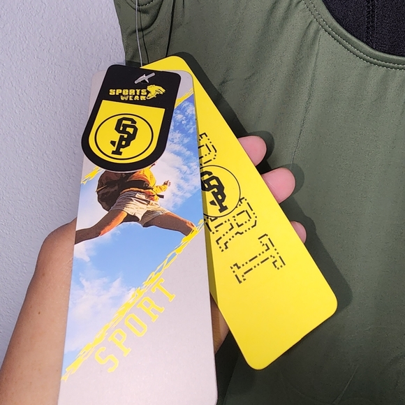 Army green one-piece swimsuit, size 10 - Picture 6 of 10